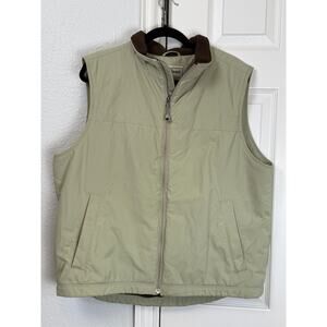L.L.Bean Men’s Insulated Vest Size L Tan Outdoor Utility Hiking Layer